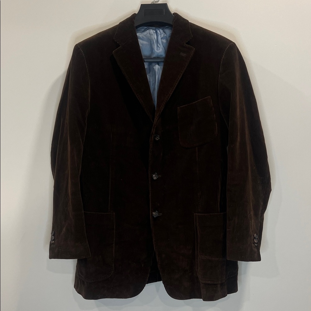 Isaia Rich Brown Corduroy Blazer